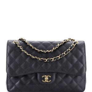 Chanel Jumbo Classic Double Flap Bag Quilted Caviar